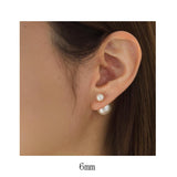 New Arrival: Popular Pearl Earrings with Double Backlashes, Tribal Earrings, Back Backs, Made in Japan, Available in 2 Sizes (pi-n12)