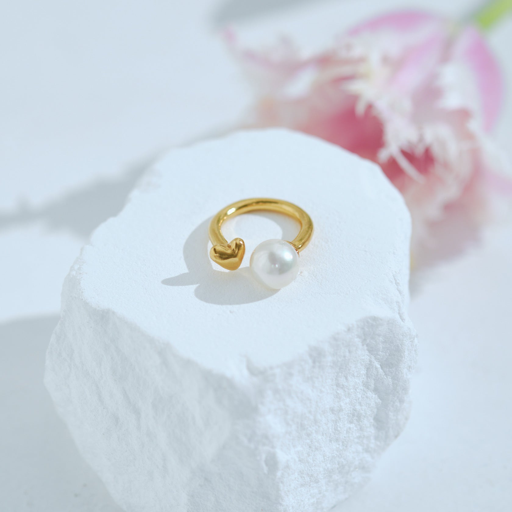 Pearl Heart Ring