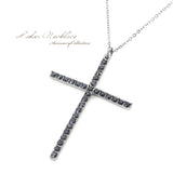 Limited Edition Treasure Chest: Adult Cross! Black Stone & Black Metal! Unisex Cross Necklace with Black Finish