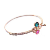Limited Edition [Treasure Chest] Colorful Flower Bracelet: A sparkling and glamorous floral wristlet, easy to put on, with a pink gold and platinum finish.