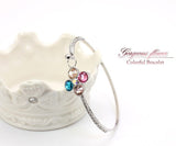 Limited Edition [Treasure Chest] Colorful Flower Bracelet: A sparkling and glamorous floral wristlet, easy to put on, with a pink gold and platinum finish.