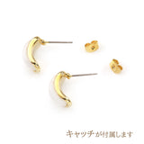 数量限定【宝箱】上品なストーンが魅力のシンプルピアス♪キャッチ付き/ゴールドカラー