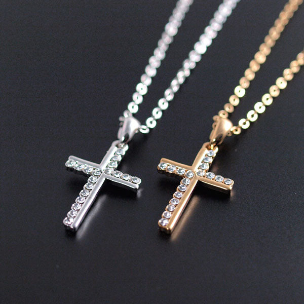 Limited Edition Treasure Chest: Gorgeous and Elegant! Popular Cross Necklace, Gold Platinum Finish
