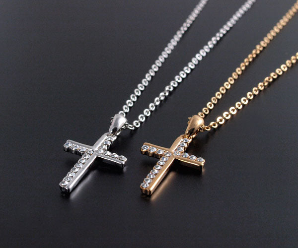 Limited Edition Treasure Chest: Gorgeous and Elegant! Popular Cross Necklace, Gold Platinum Finish
