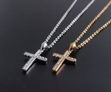 Limited Edition Treasure Chest: Gorgeous and Elegant! Popular Cross Necklace, Gold Platinum Finish