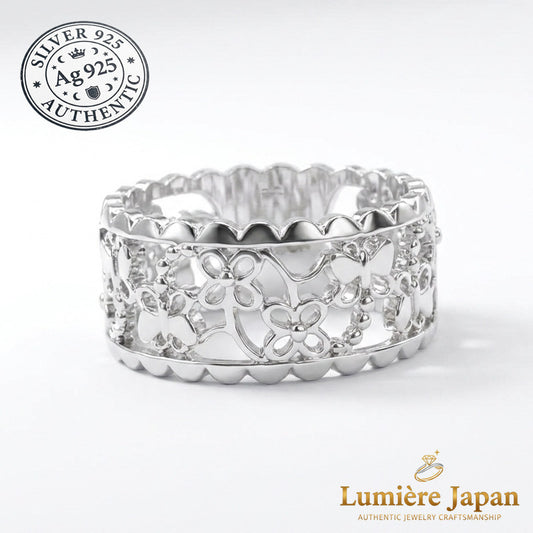 新商品 日本製 春光蝶リング｜蝶が踊る透かし彫り シルバー925 Butterfly Garden Ring