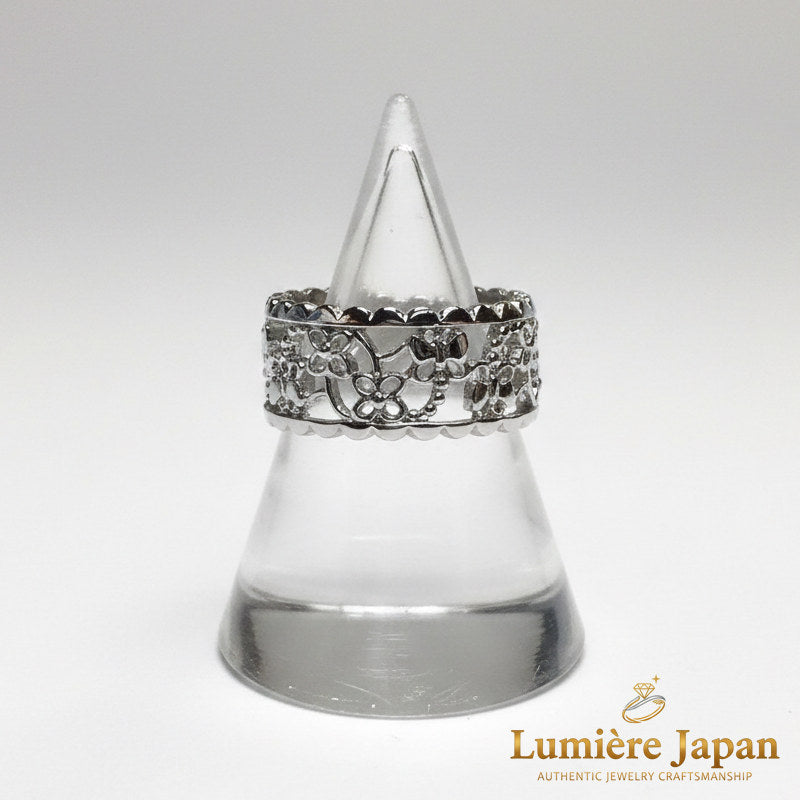 新商品 日本製 春光蝶リング｜蝶が踊る透かし彫り シルバー925 Butterfly Garden Ring