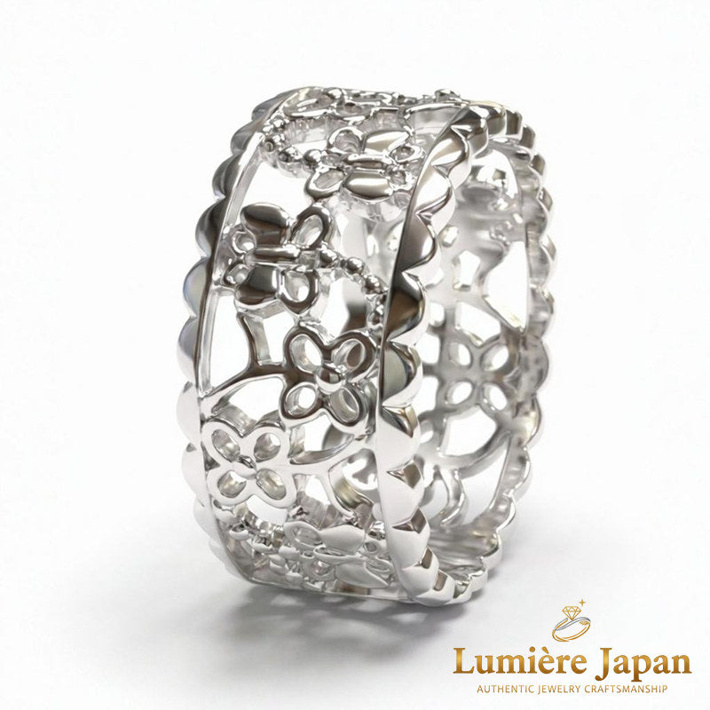 新商品 日本製 春光蝶リング｜蝶が踊る透かし彫り シルバー925 Butterfly Garden Ring