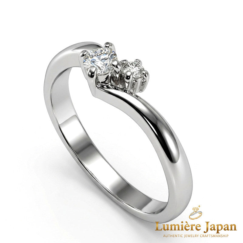 新商品 日本製 Vライン CZ シルバーリング — 指先を、静かに美しく。シルバー925 プラチナ仕上げ