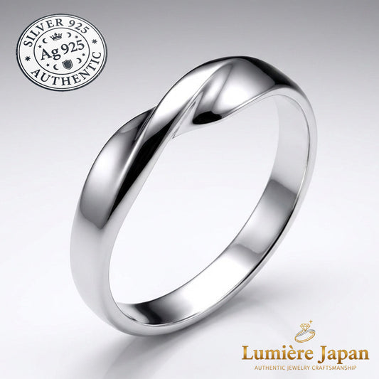 新商品 日本製 メビウス（Möbius）リング｜シルバー925 無限の滑らかな流線美 指輪 プラチナ仕上げ