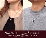 Limited edition [Treasure Chest] Pair Necklace ♪ Stainless Steel Couple's Necklace Black x Pink Gold