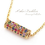 Limited Edition [Treasure Chest] Cute Necklace with Colorful Cubic Zirconia, Stylish Gold Finish
