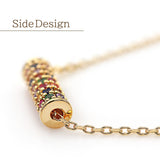 Limited Edition [Treasure Chest] Cute Necklace with Colorful Cubic Zirconia, Stylish Gold Finish