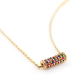 Limited Edition [Treasure Chest] Cute Necklace with Colorful Cubic Zirconia, Stylish Gold Finish