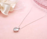 Limited Quantity [Treasure Chest] Exquisite CZ Shine ♪ Gorgeous and Cute Big Heart Necklace! Large Motif Platinum Finish
